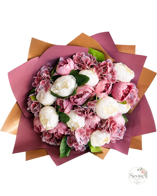 Burgundy Keepsake Karışık Yapay Buket — Halkalı Sevinç Çiçekçilik