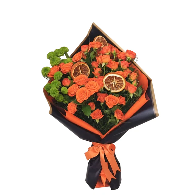Tangerine Note Turuncu Gül Buketi — Halkalı Sevinç Çiçekçilik