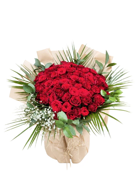 Scarlet Grandeur Kırmızı Gül Buketi — Halkalı Sevinç Çiçekçilik