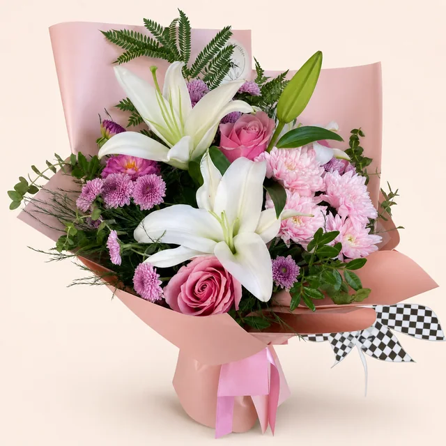 Lilyumlu Pembe Bahçe - Halkalı Sevinç Çiçekçilik
