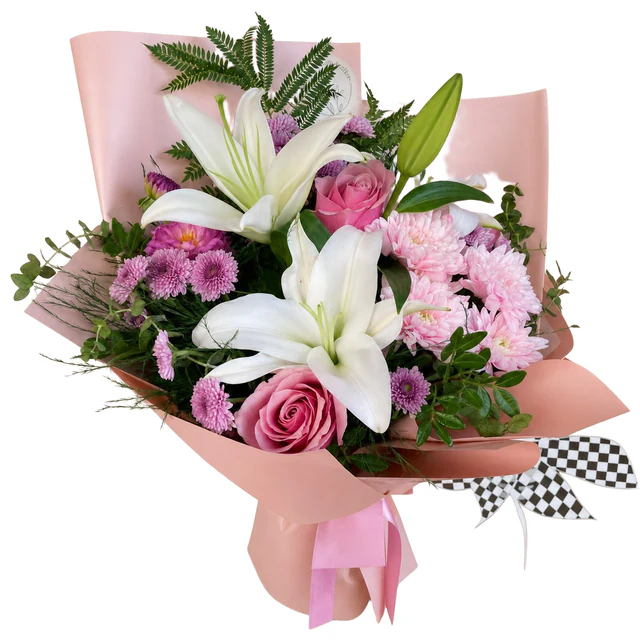 Spring Letter Lilyumlu Pembe Buket — Halkalı Sevinç Çiçekçilik