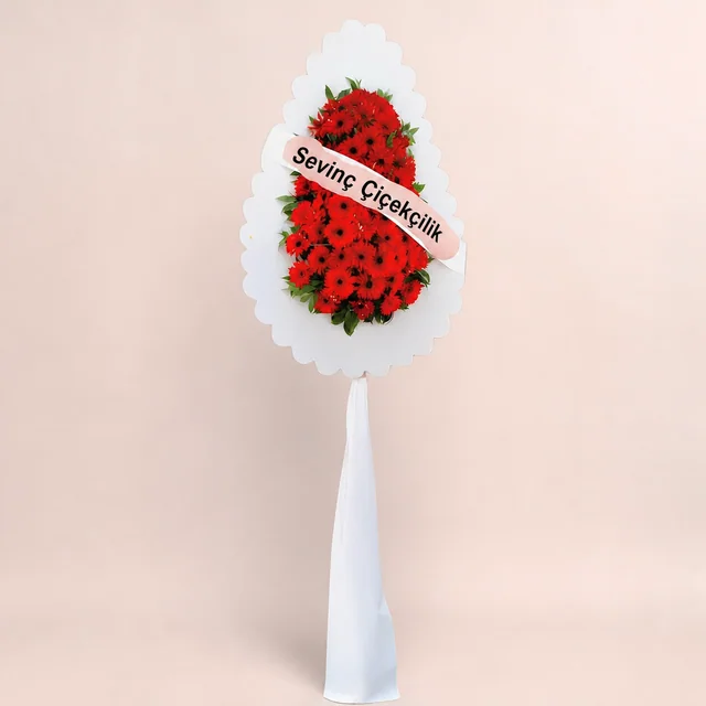 Kırmızı Gerbera Çelengi - Halkalı Sevinç Çiçekçilik